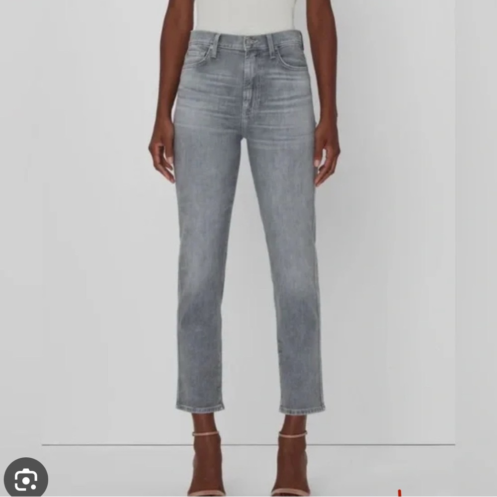 7 For All Mankind gray cropped jeans
